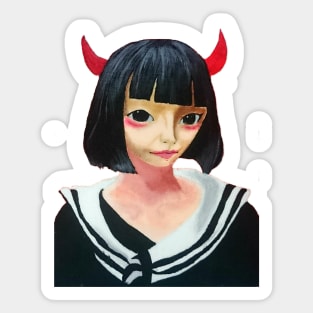 Devil School Girl Sticker